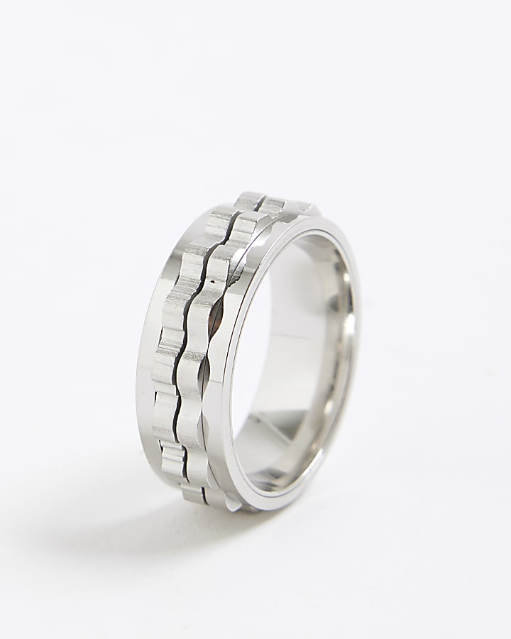 Silver Stainless Steel Chain Ring