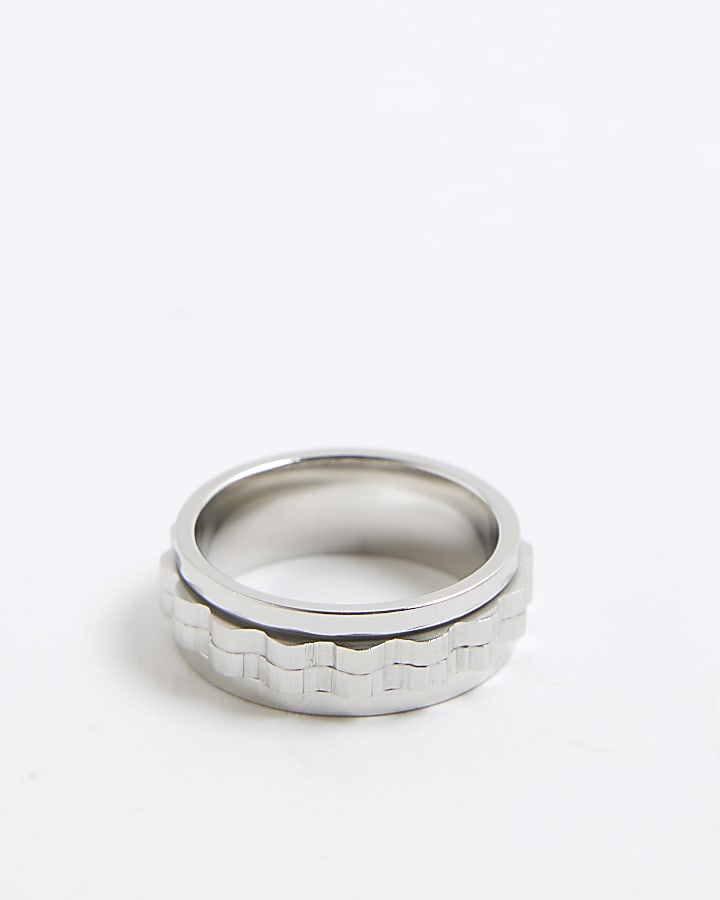 Silver Stainless Steel Chain Ring