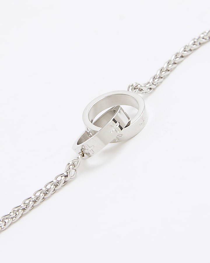 Silver Stainless Steel Circular Necklace