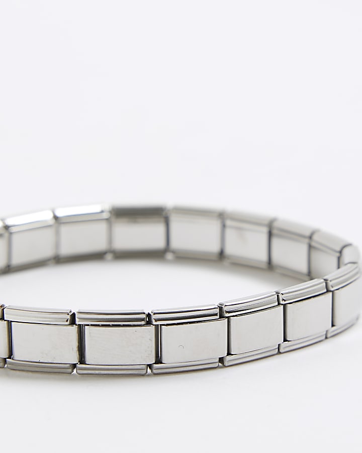 Silver Stainless Steel Stretch Bracelet