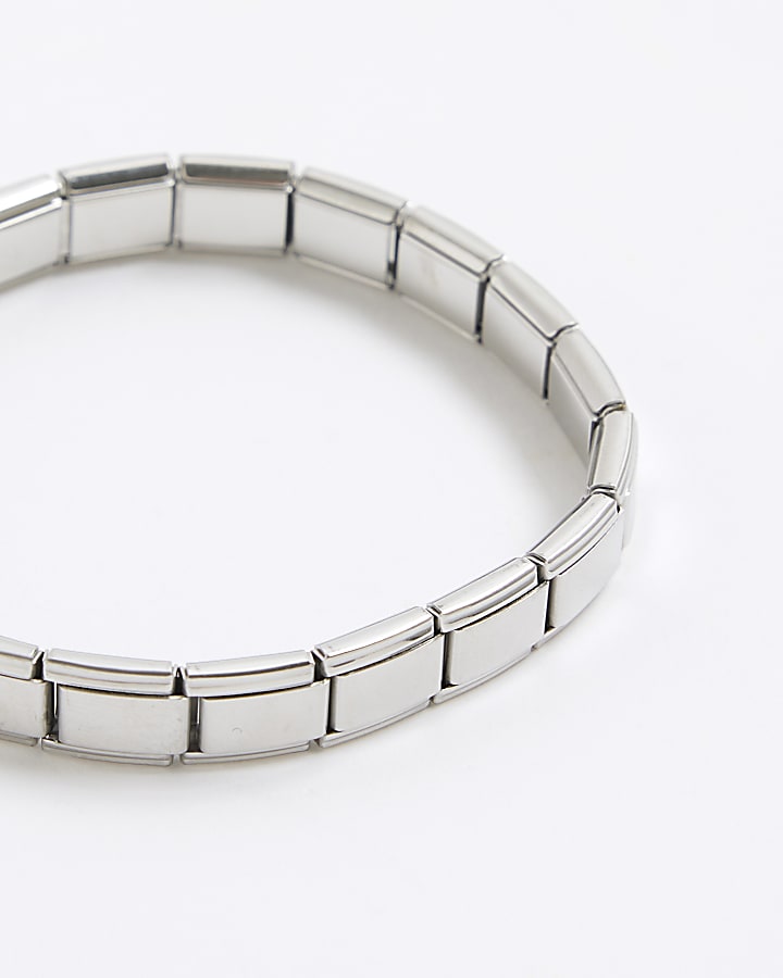 Silver Stainless Steel Stretch Bracelet
