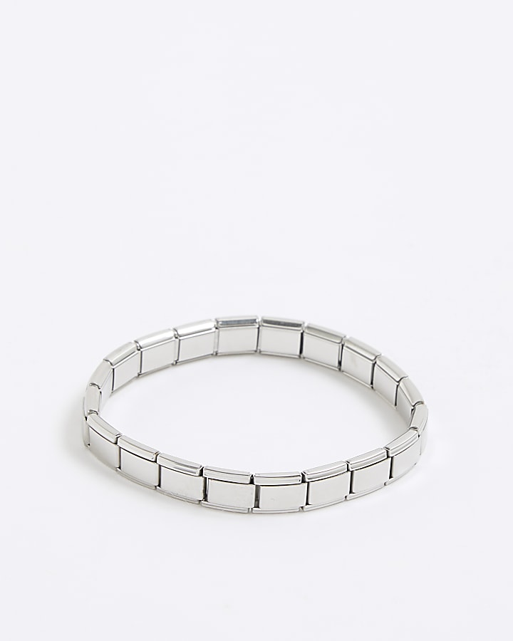 Silver Stainless Steel Stretch Bracelet