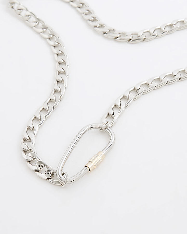 Silver Multi Mixed Metal Necklace