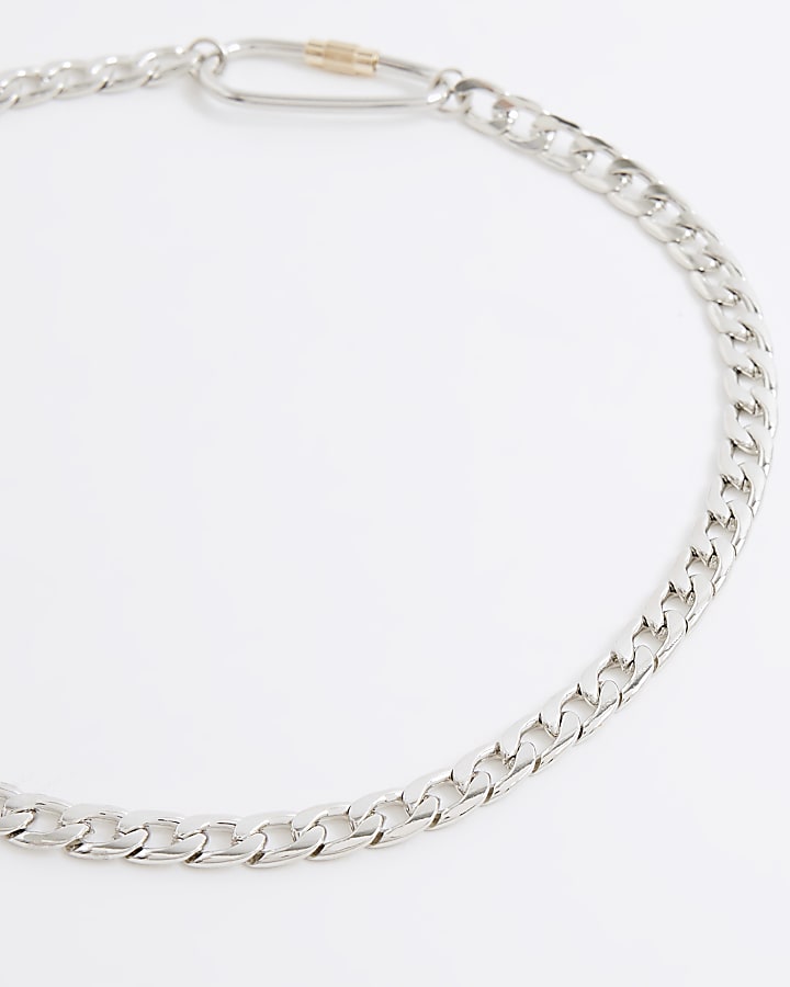 Silver Multi Mixed Metal Necklace