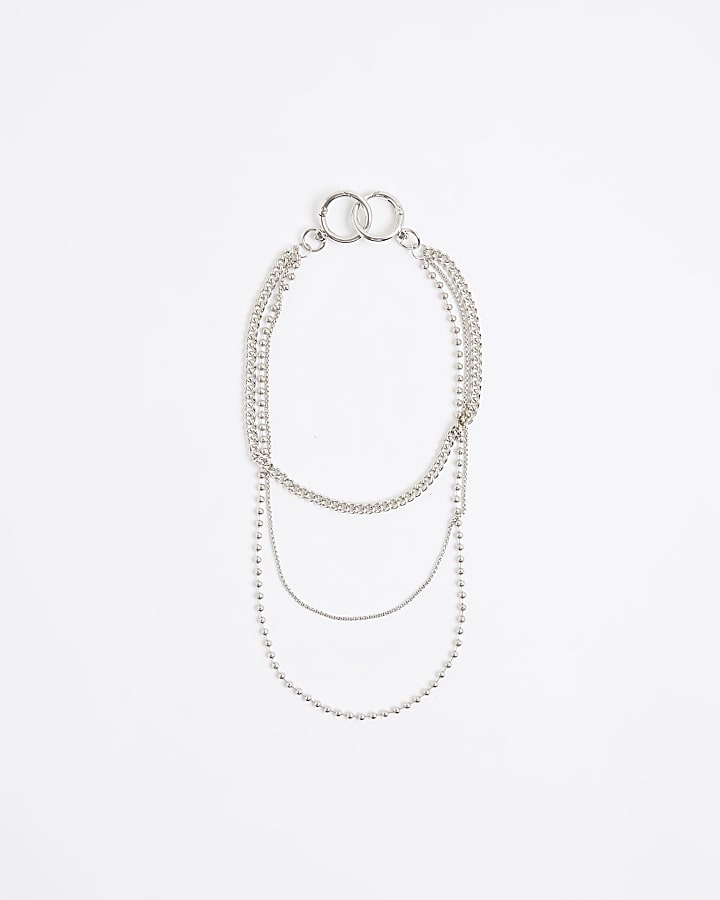 Silver Rhodium Multi Row Trousers Chain