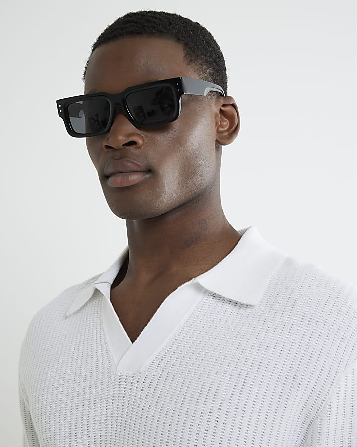 White Short Sleeve Open Collar Shirt
