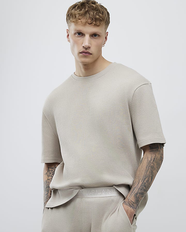 Stone Waffle T-Shirt And Shorts Set