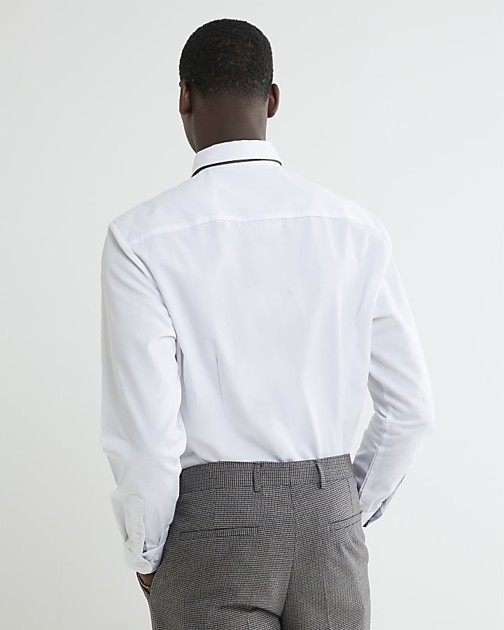 White Premium Long Sleeve Tailored Fit Shirt