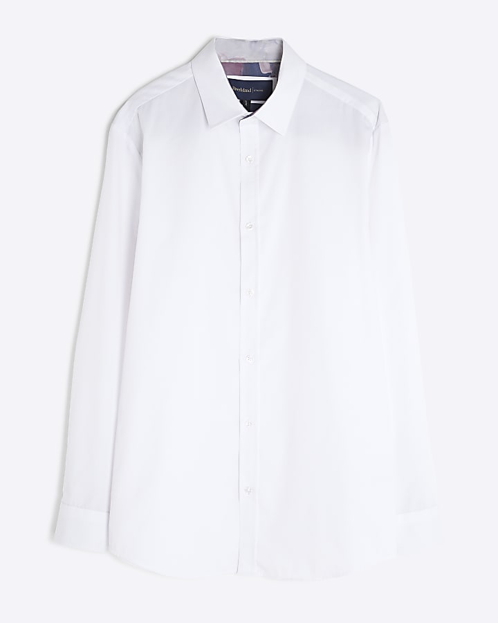 White Premium Long Sleeve Tailored Fit Shirt