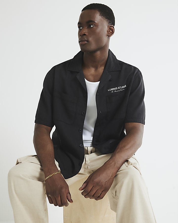 Navy Boxy Fit Luminis Studios Shirt