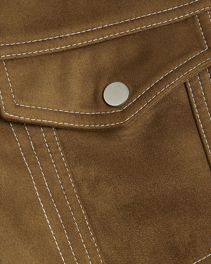 Brown Regular Fit Western jacket