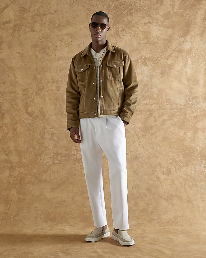 Brown Regular Fit Western jacket