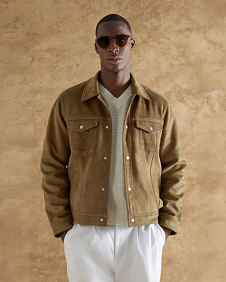 Brown Regular Fit Western jacket