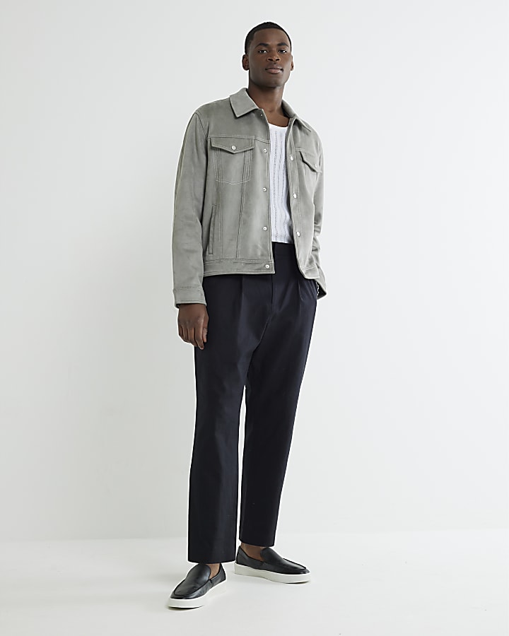 Grey Regular Fit Western Jacket