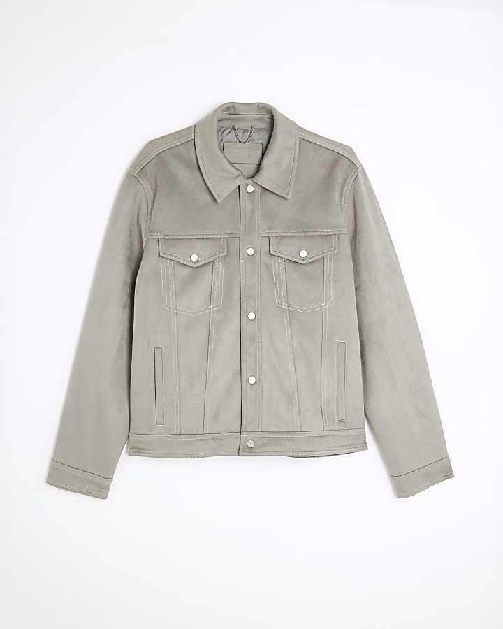 Grey Regular Fit Western Jacket