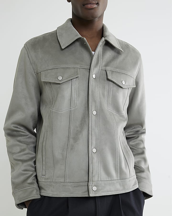 Grey Regular Fit Western Jacket