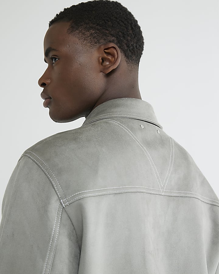 Grey Regular Fit Western Jacket