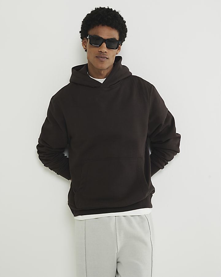 Brown Regular Fit Hoodie