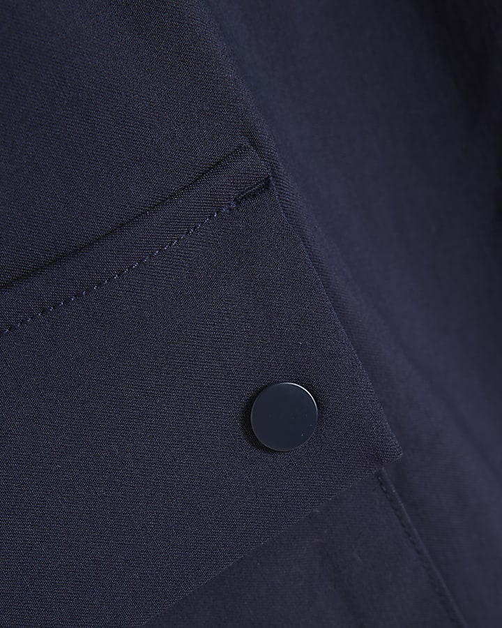 Navy Slim Fit Cargo Trousers