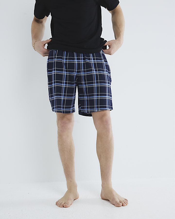 Black Check Ame Le Nuit Shorts Set