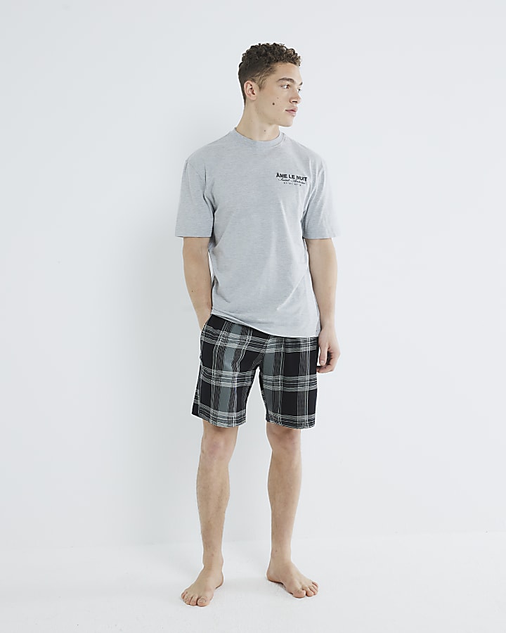 Grey Check Ame Le Nuit Shorts Set