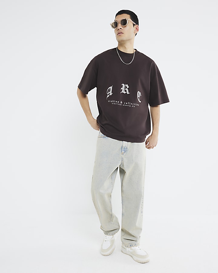 Brown Oversized Fit Arc Studios T-Shirt