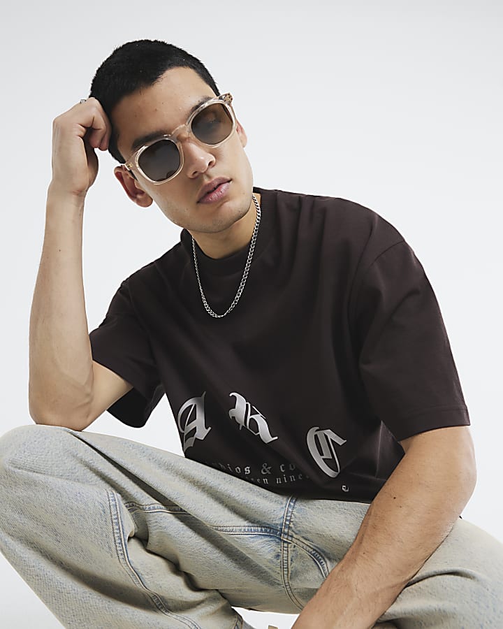 Brown Oversized Fit Arc Studios T-Shirt