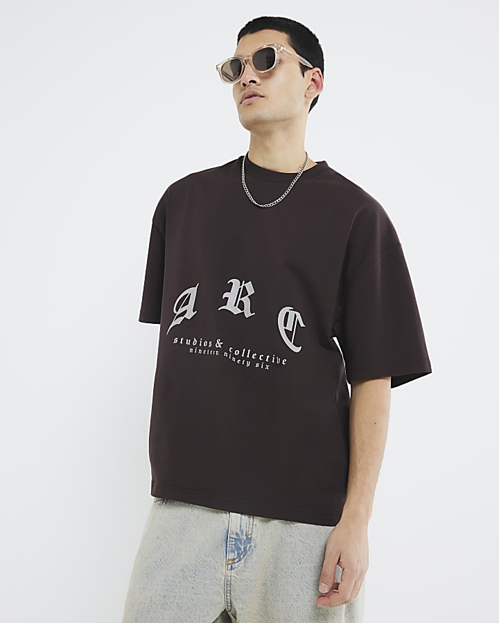 Brown Oversized Fit Arc Studios T-Shirt