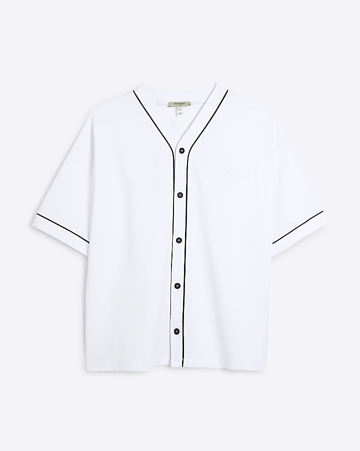 Grey Embossed Luminis Baseball Shirt