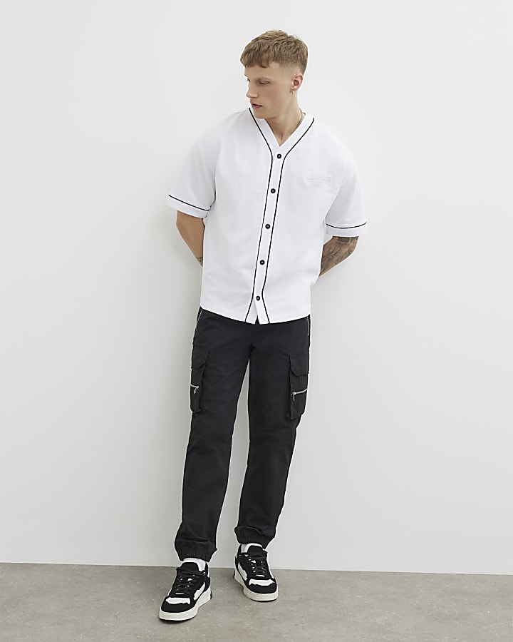 Grey Embossed Luminis Baseball Shirt