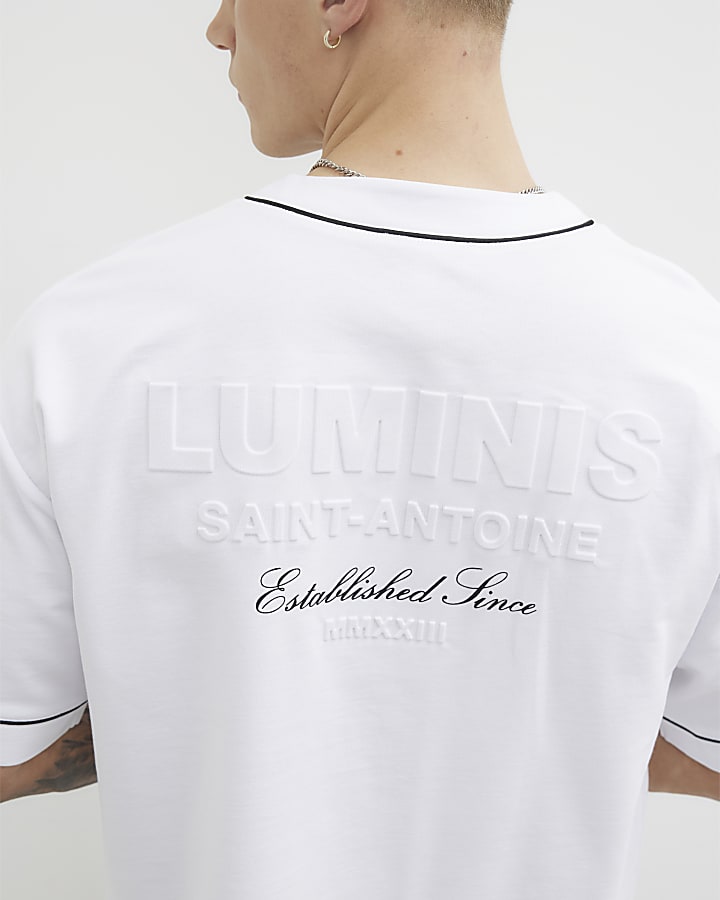 Grey Embossed Luminis Baseball Shirt