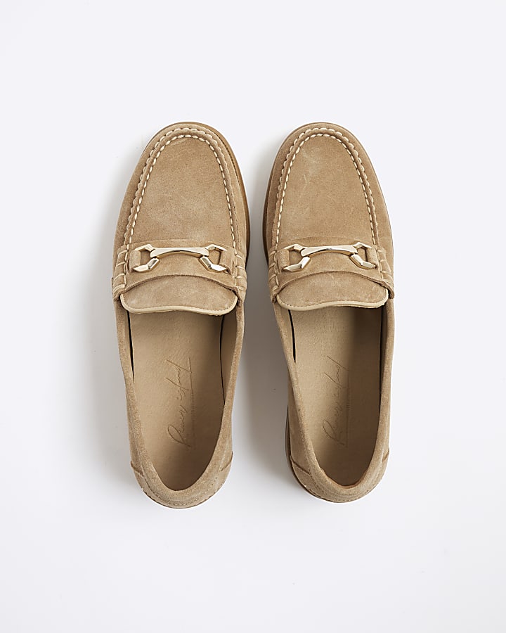 Stone Premium Suede Snaffle Loafers