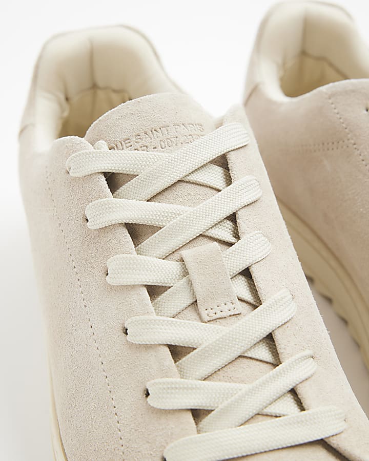 Stone Suede Shark Tooth Sole Trainers