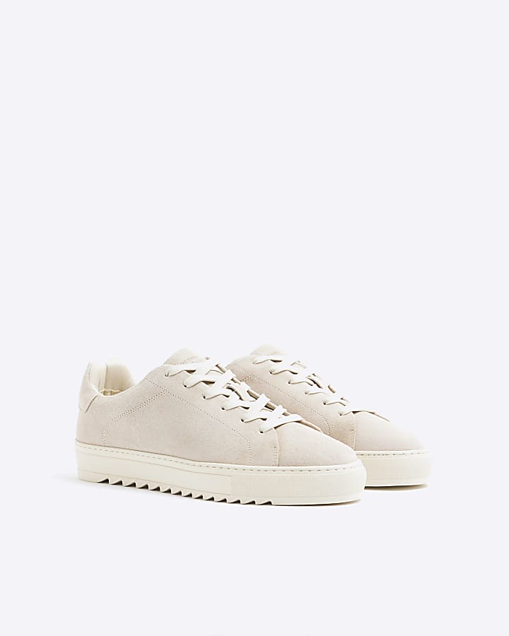 Stone Suede Shark Tooth Sole Trainers