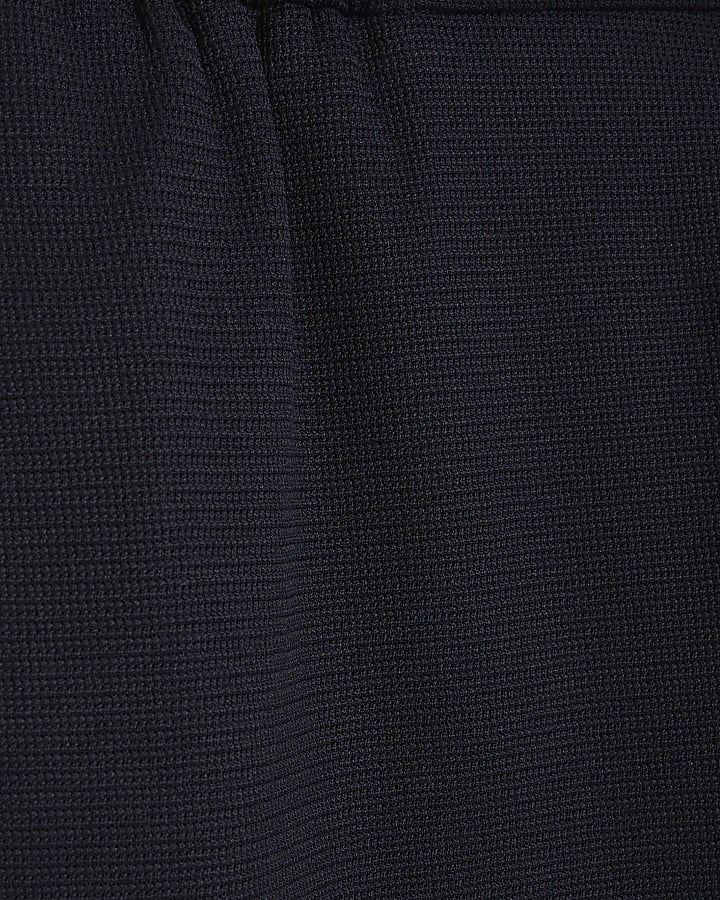 Navy Slim Fit Textured Trousers