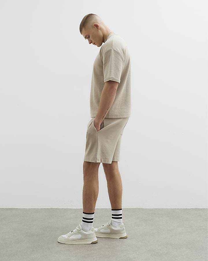 Stone Short Sleeve Textured T-Shirt