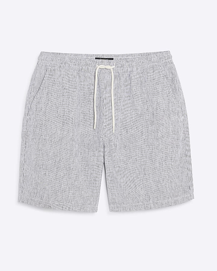 Navy Regular Fit Striped Shorts