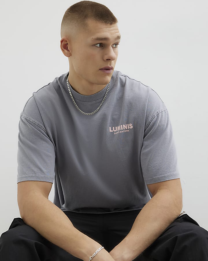 Grey Oversized Washed Luminis T-Shirt