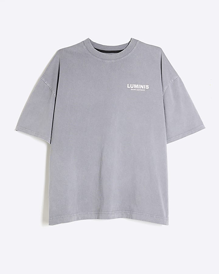 Grey Short Sleeve Washed Luminis T-Shirt