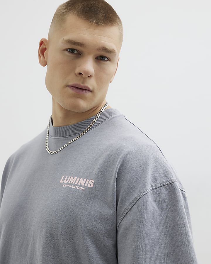 Grey Short Sleeve Washed Luminis T-Shirt