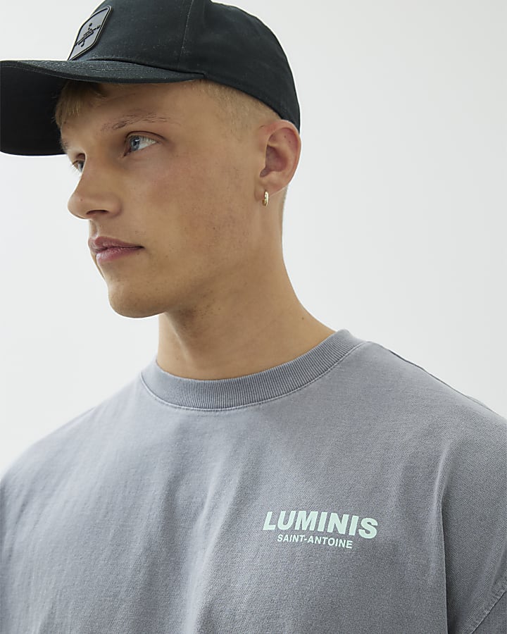 Black Oversized Fit Washed Luminis T-shirt