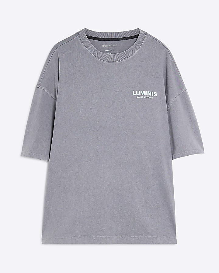Black Oversized Fit Washed Luminis T-shirt