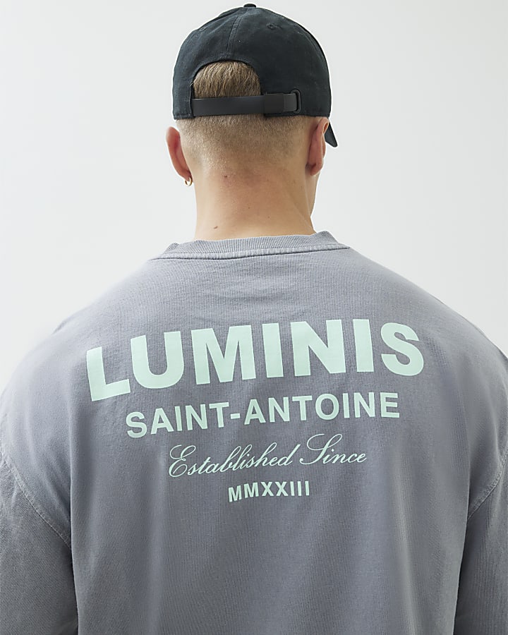 Black Oversized Fit Washed Luminis T-shirt