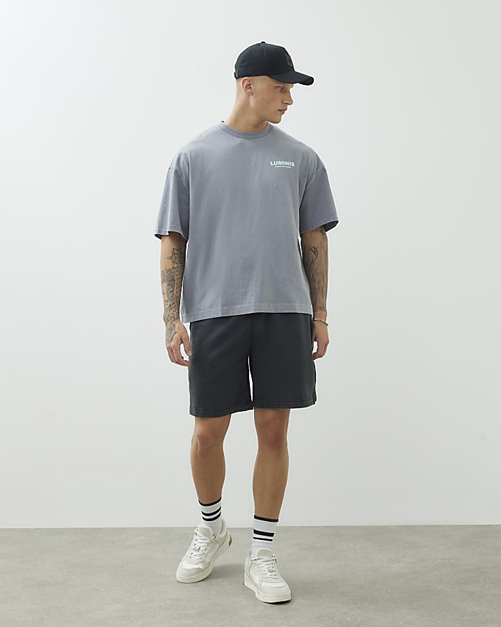 Black Oversized Fit Washed Luminis T-shirt