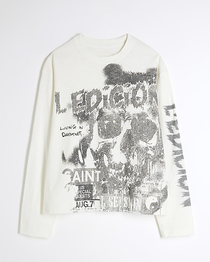 Ecru Long Sleeve Ledicion T-shirt