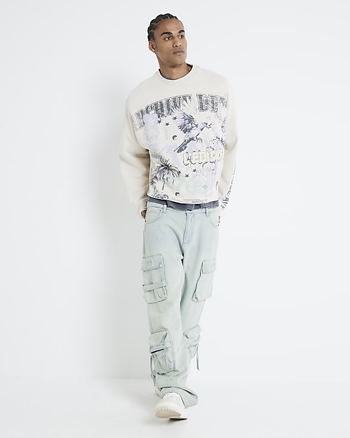 White Oversized Fit Archive Dept Sweatshirt