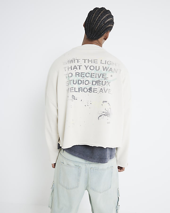 White Oversized Fit Archive Dept Sweatshirt