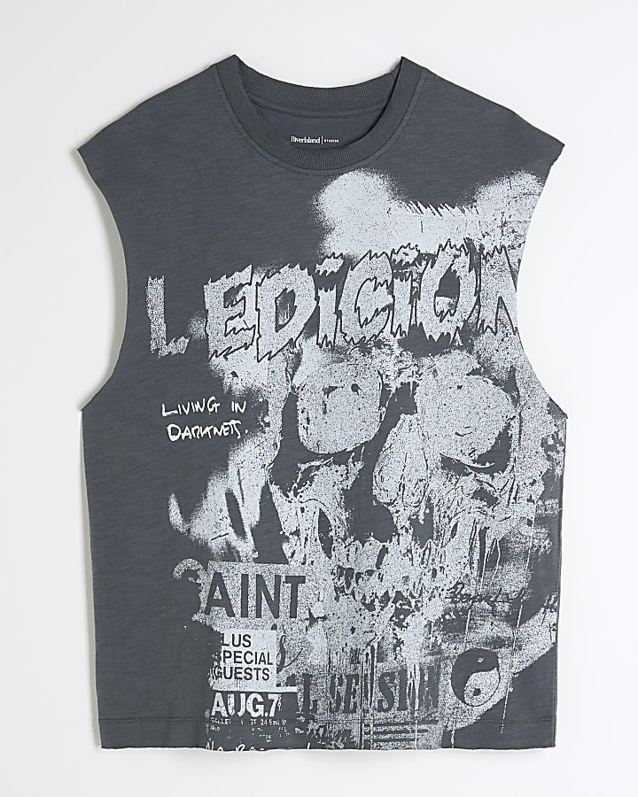 Grey Sleeveless Ledicion Tank Top