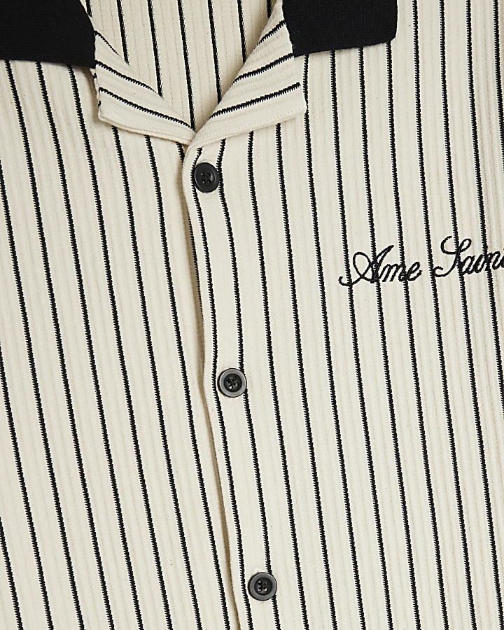 White Regular Fit Ame Saint Stripe Shirt