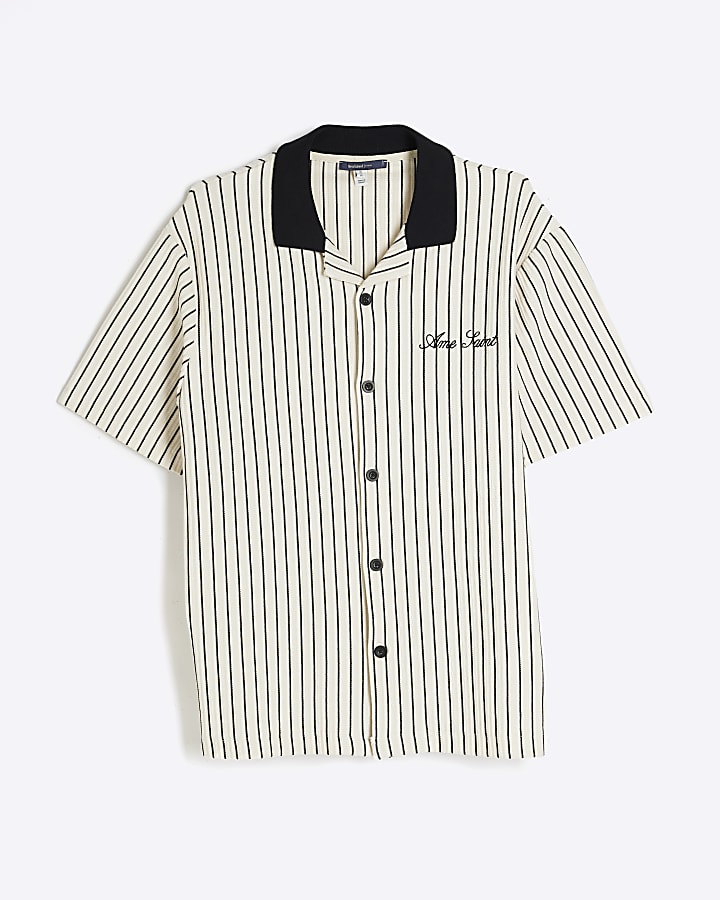 White Regular Fit Ame Saint Stripe Shirt